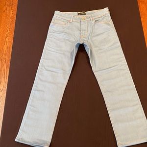 Zara Man light blue 5 pocket denim jeans.